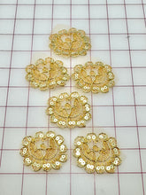 Metallic Applique - Gold Metallic Sequined Lace Flower Shapes
